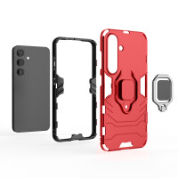 Handyhülle für Samsung Galaxy S25 Ring Case Hülle Outdoor Back Cover Bumper in Rot