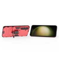 Handyhülle für Samsung Galaxy S25+ Ring Case Hülle Outdoor Back Cover Bumper in Rot