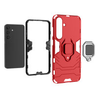 Handyhülle für Samsung Galaxy S25+ Ring Case Hülle Outdoor Back Cover Bumper in Rot