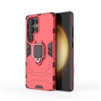 Handyhülle für Samsung Galaxy S25 Ultra Ring Case Hülle Outdoor Back Cover Bumper in Rot