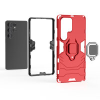 Handyhülle für Samsung Galaxy S25 Ultra Ring Case Hülle Outdoor Back Cover Bumper in Rot