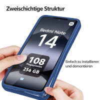 360° Grad Hülle für Xiaomi Redmi Note 14 4G vollschutz Integriertem Displayschutz in Blau
