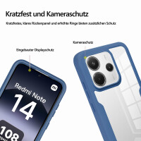360° Grad Hülle für Xiaomi Redmi Note 14 4G vollschutz Integriertem Displayschutz in Blau