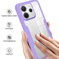 360° Grad Hülle für Xiaomi Redmi Note 14 4G vollschutz Integriertem Displayschutz in Lila