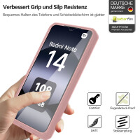 360° Grad Hülle für Xiaomi Redmi Note 14 4G vollschutz Integriertem Displayschutz in Rosa