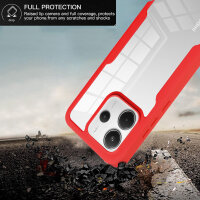 360° Grad Hülle für Xiaomi Redmi Note 14 4G vollschutz Integriertem Displayschutz in Rot
