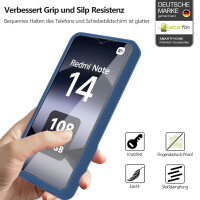 360° Grad Hülle für Xiaomi Redmi Note 14 5G vollschutz Integriertem Displayschutz in Blau