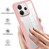 360° Grad Hülle für Xiaomi Redmi Note 14 5G vollschutz Integriertem Displayschutz in Rosa