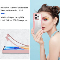 360° Grad Hülle für Xiaomi Redmi Note 14 5G vollschutz Integriertem Displayschutz in Rosa