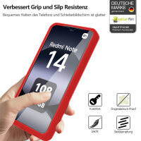 360° Grad Hülle für Xiaomi Redmi Note 14 5G vollschutz Integriertem Displayschutz in Rot
