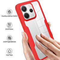 360° Grad Hülle für Xiaomi Redmi Note 14 5G vollschutz Integriertem Displayschutz in Rot