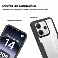 360° Grad Hülle für Xiaomi Redmi Note 14 5G vollschutz Integriertem Displayschutz in Schwarz