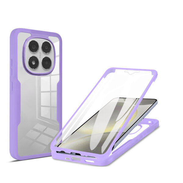 360° Grad Hülle für Xiaomi Redmi Note 14 Pro 4G vollschutz Integriertem Displayschutz in Lila