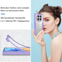 360° Grad Hülle für Xiaomi Redmi Note 14 Pro 4G vollschutz Integriertem Displayschutz in Lila