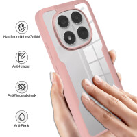 360° Grad Hülle für Xiaomi Redmi Note 14 Pro 4G vollschutz Integriertem Displayschutz in Rosa