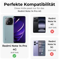 360° Grad Hülle für Xiaomi Redmi Note 14 Pro 4G vollschutz Integriertem Displayschutz in Rot