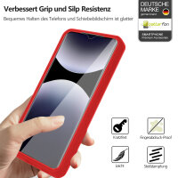 360° Grad Hülle für Xiaomi Redmi Note 14 Pro 4G vollschutz Integriertem Displayschutz in Rot