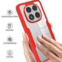 360° Grad Hülle für Xiaomi Redmi Note 14 Pro 4G vollschutz Integriertem Displayschutz in Rot