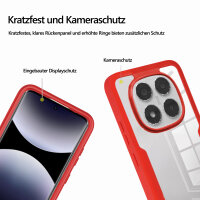 360° Grad Hülle für Xiaomi Redmi Note 14 Pro 4G vollschutz Integriertem Displayschutz in Rot