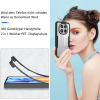 360° Grad Hülle für Xiaomi Redmi Note 14 Pro 4G vollschutz Integriertem Displayschutz in Schwarz