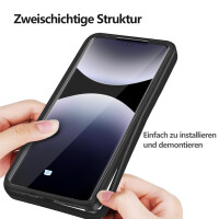 360° Grad Hülle für Xiaomi Redmi Note 14 Pro 4G vollschutz Integriertem Displayschutz in Schwarz