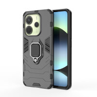 Hülle für Xiaomi Redmi Note 14 5G Handyhülle Drehbar Ringhalter Magnet Bumper Case in Schwarz