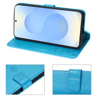 Hülle für Samsung Galaxy S25 Handyhülle Handy Tasche Wallet Case Flip Cover in Blau