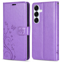 Hülle für Samsung Galaxy S25 Handyhülle Handy Tasche Wallet Case Flip Cover in Lila