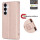 Hülle für Samsung Galaxy S25 Handyhülle Handy Tasche Wallet Case Flip Cover in Rosegold