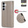 Hülle für Samsung Galaxy S25+ Handyhülle Handy Tasche Wallet Case Flip Cover in Grau