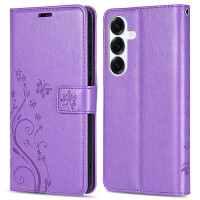Hülle für Samsung Galaxy S25+ Handyhülle Handy Tasche Wallet Case Flip Cover in Lila