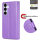 Hülle für Samsung Galaxy S25+ Handyhülle Handy Tasche Wallet Case Flip Cover in Lila