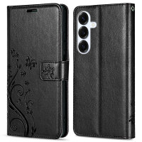 Hülle für Samsung Galaxy S25+ Handyhülle Handy Tasche Wallet Case Flip Cover in Schwarz
