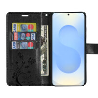 Hülle für Samsung Galaxy S25+ Handyhülle Handy Tasche Wallet Case Flip Cover in Schwarz