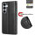 Hülle für Samsung Galaxy S25+ Handyhülle Handy Tasche Wallet Case Flip Cover in Schwarz