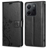 Hülle für Xiaomi Redmi Note 14 5G, Handy Tasche Handyhülle Wallet Case Flip Cover in Schwarz