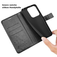 Hülle für Xiaomi Redmi Note 14 5G, Handy Tasche Handyhülle Wallet Case Flip Cover in Schwarz