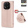 Hülle für Xiaomi Redmi Note 14 Pro 4G, Handy Tasche Handyhülle Wallet Case Flip Cover in Rosegold