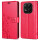 Hülle für Xiaomi Redmi Note 14 Pro 4G, Handy Tasche Handyhülle Wallet Case Flip Cover in Rot