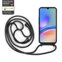 Handykette für Samsung Galaxy A05s Hanyhülle mit Band Hülle mit Kodel Smartphone Halskette in Schwarz