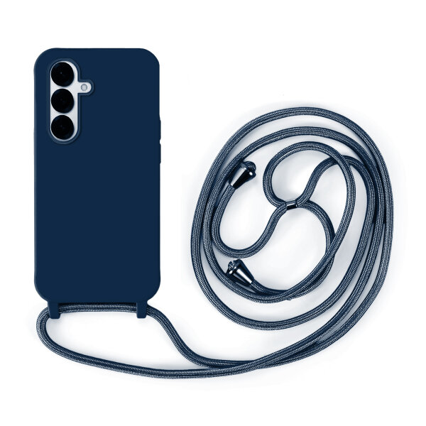 Handykette für Samsung Galaxy S25 Hanyhülle mit Band Hülle mit Kodel Smartphone Halskette in Blau