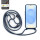 Handykette für Samsung Galaxy S25 Hanyhülle mit Band Hülle mit Kodel Smartphone Halskette in Blau