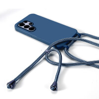 Handykette für Samsung Galaxy S25 Ultra Hanyhülle mit Band Hülle mit Kodel Smartphone Halskette in Blau