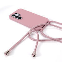 Handykette für Samsung Galaxy S25 Ultra Hanyhülle mit Band Hülle mit Kodel Smartphone Halskette in Rosa