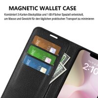 Handyhülle für Apple iPhone 16E – Klapphülle PU-Leder Schwarz