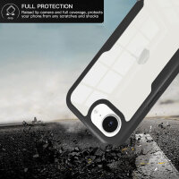 Handyhülle für Apple iPhone 16E – 360° Panzer Case mit Displayschutz Schwarz