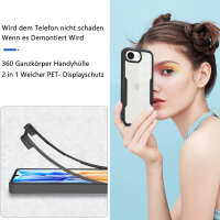 Handyhülle für Apple iPhone 16E – 360° Panzer Case mit Displayschutz Schwarz