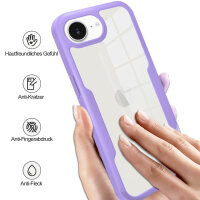 Handyhülle für Apple iPhone 16E – 360° Panzer Case mit Displayschutz Lila