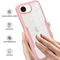 Handyhülle für Apple iPhone 16E – 360° Panzer Case mit Displayschutz Rosa