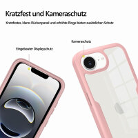 Handyhülle für Apple iPhone 16E – 360° Panzer Case mit Displayschutz Rosa
